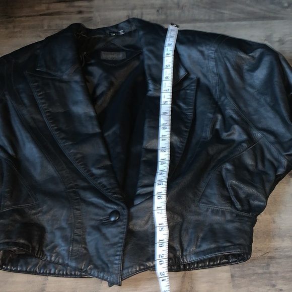VINTAGE JENNIFER BLACK LEATHER JACKET 80’s STYLE - Picture 8 of 9